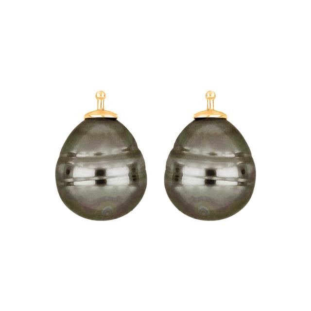 Mallorca perle barok farve13 m/rh sølv - par
