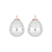 Mallorca perle barok farve13 m/rh sølv - par
