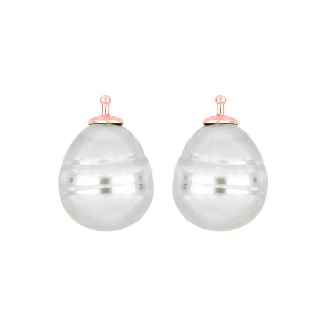 Mallorca perle barok farve13 m/rh sølv - par
