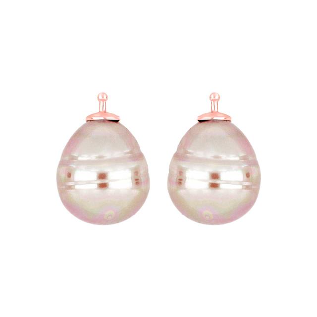 Mallorca perle barok farve13 m/rh sølv - par
