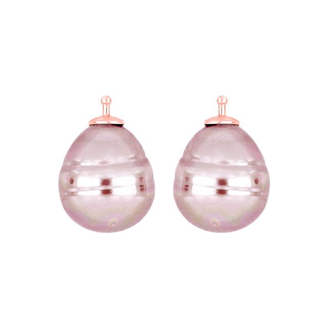 Mallorca perle barok farve13 m/rh sølv - par
