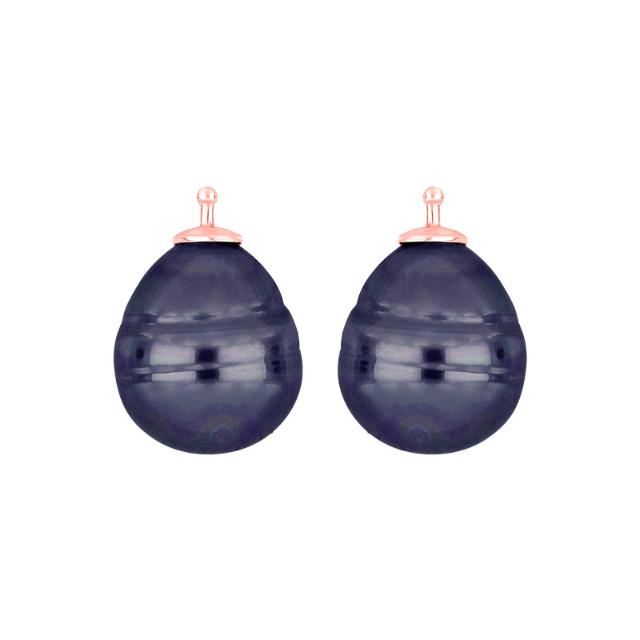 Mallorca perle barok farve13 m/rh sølv - par
