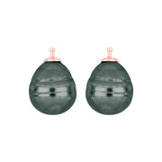 Mallorca perle barok farve13 m/rh sølv - par
