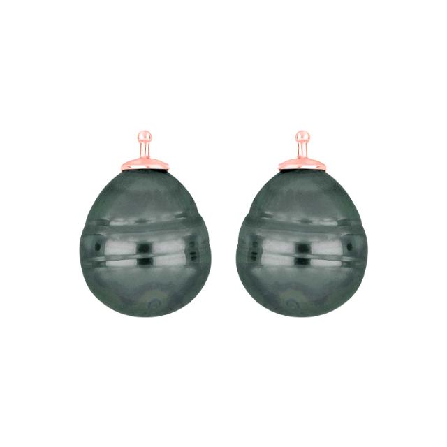 Mallorca perle barok farve13 m/rh sølv - par
