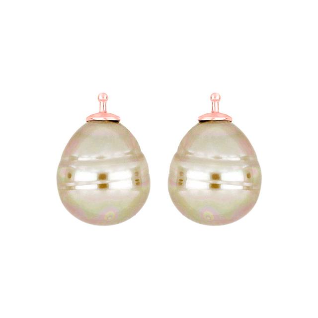 Mallorca perle barok farve13 m/rh sølv - par
