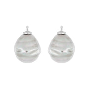 Mallorca perle barok farve13 m/rh sølv - par
