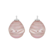 Mallorca perle barok farve13 m/rh sølv - par
