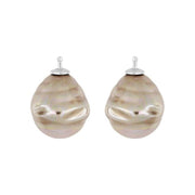 Mallorca perle barok farve13 m/rh sølv - par
