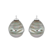 Mallorca perle barok farve13 m/rh sølv - par
