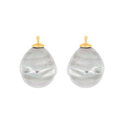 Mallorca perle barok farve13 m/rh sølv - par
