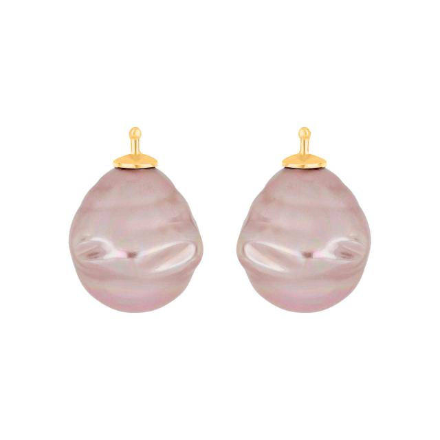 Mallorca perle barok farve13 m/rh sølv - par
