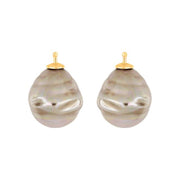 Mallorca perle barok farve13 m/rh sølv - par
