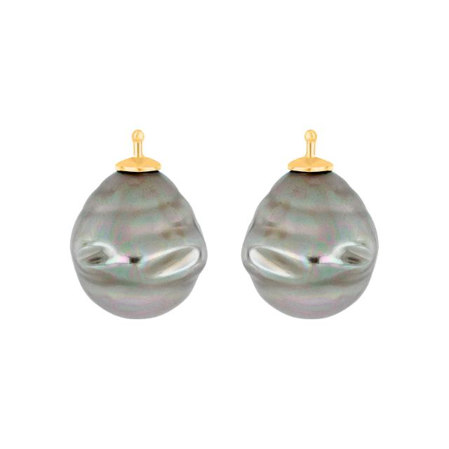 Mallorca perle barok farve13 m/rh sølv - par
