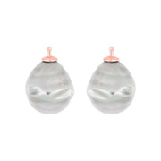 Mallorca perle barok farve13 m/rh sølv - par
