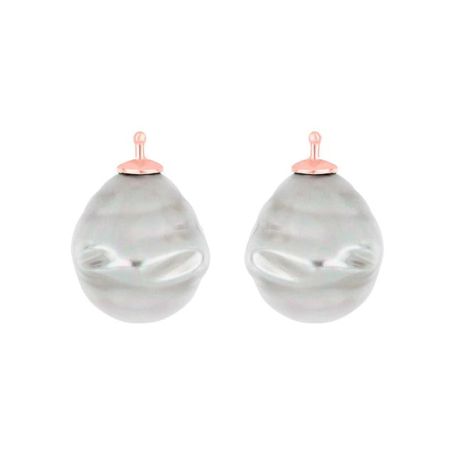 Mallorca perle barok farve13 m/rh sølv - par
