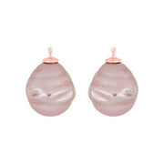 Mallorca perle barok farve13 m/rh sølv - par
