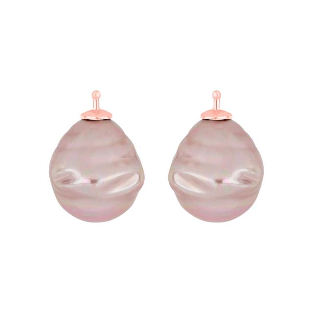 Mallorca perle barok farve13 m/rh sølv - par
