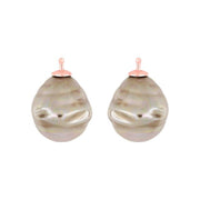 Mallorca perle barok farve13 m/rh sølv - par
