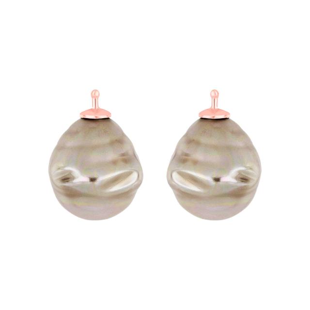 Mallorca perle barok farve13 m/rh sølv - par
