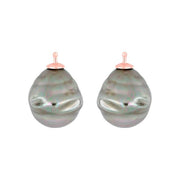 Mallorca perle barok farve13 m/rh sølv - par
