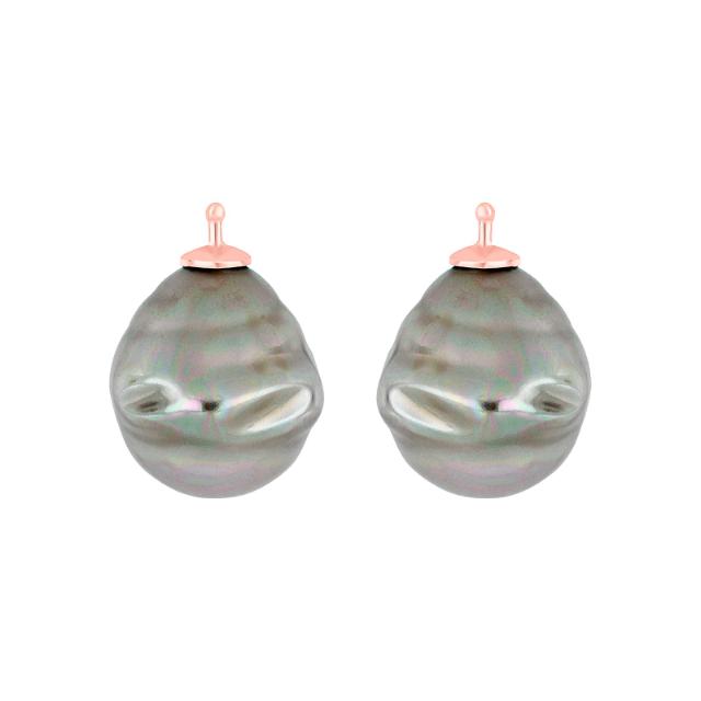 Mallorca perle barok farve13 m/rh sølv - par
