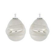 Mallorca perle barok farve13 m/rh sølv - par
