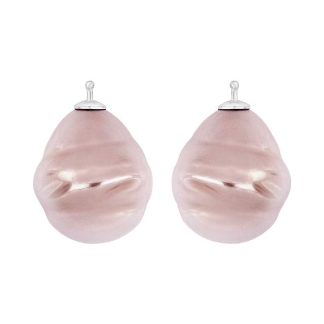 Mallorca perle barok farve13 m/rh sølv - par
