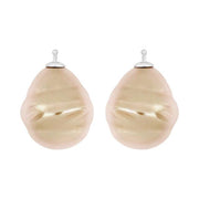 Mallorca perle barok farve13 m/rh sølv - par
