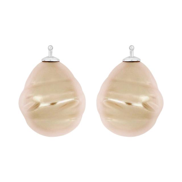 Mallorca perle barok farve13 m/rh sølv - par
