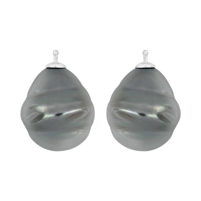 Mallorca perle barok farve13 m/rh sølv - par
