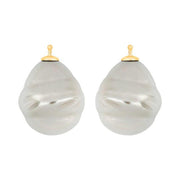 Mallorca perle barok farve07 m/fg sølv - par