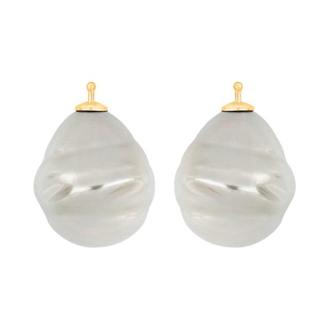 Mallorca perle barok farve07 m/fg sølv - par