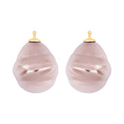 Mallorca perle barok farve13 m/fg sølv - par