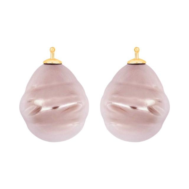 Mallorca perle barok farve13 m/fg sølv - par