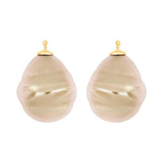 Mallorca perle barok farve73 m/fg sølv - par