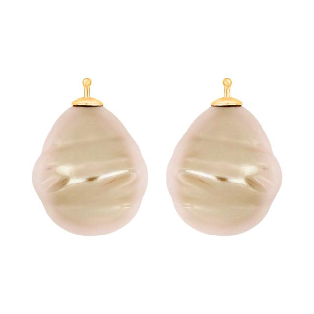 Mallorca perle barok farve73 m/fg sølv - par