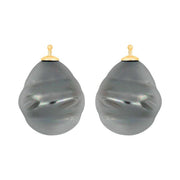 Mallorca perle barok farve93 m/fg sølv - par