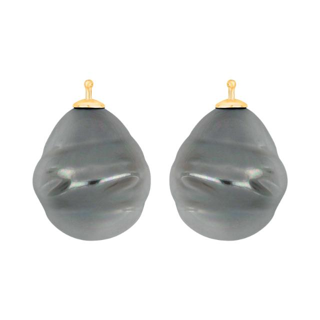 Mallorca perle barok farve93 m/fg sølv - par