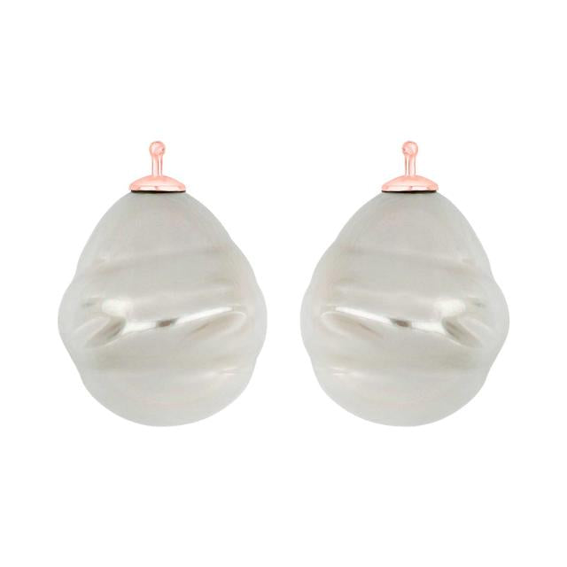 Mallorca perle barok farve07 m/rfg sølv - par