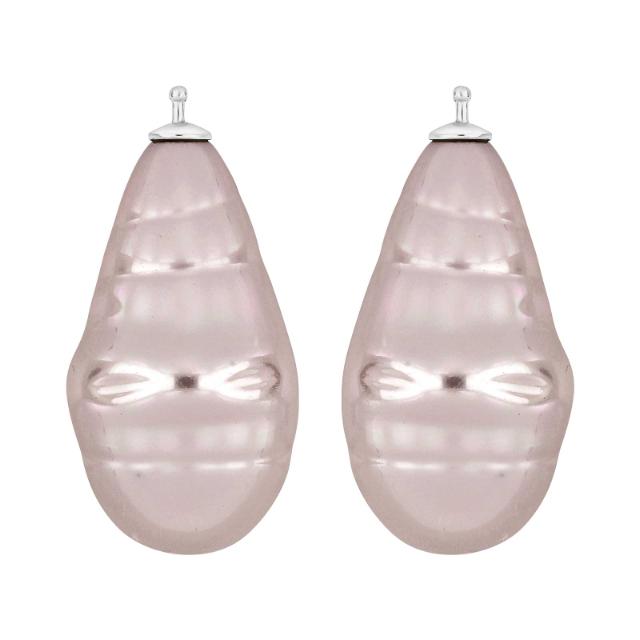 Mallorca perle barok farve13 m/rh sølv - par