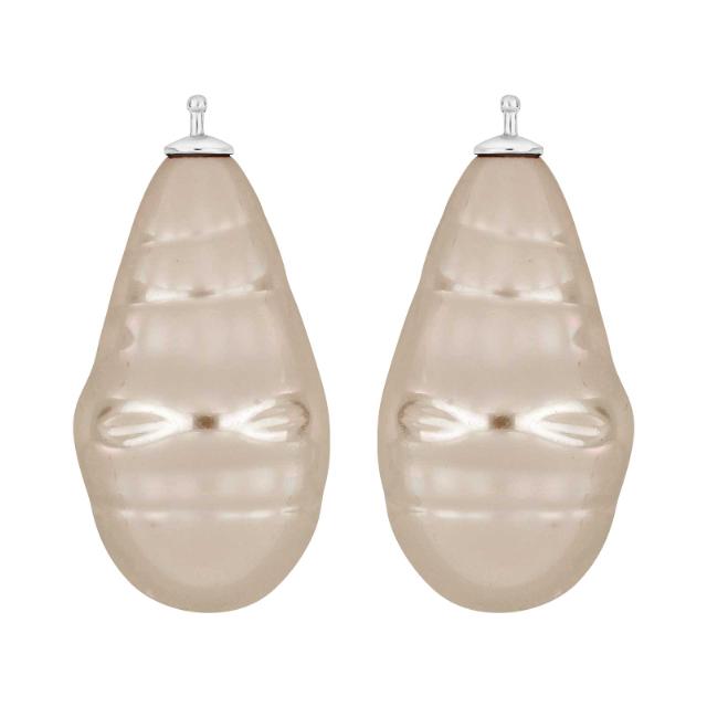 Mallorca perle barok farve73 m/rh sølv - par