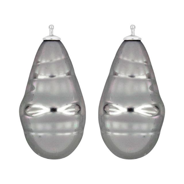 Mallorca perle barok farve93 m/rh sølv - par