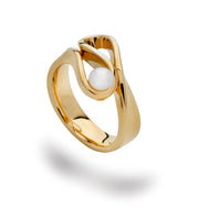 Sterling sølv Ring, blank fg, hvid kulturperle