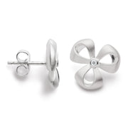 Sterling sølv Ørestikker mat/blank, DIA. 0,02CT