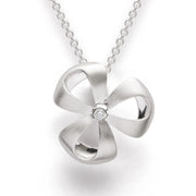Sterling sølv Vedhæng mat/blank, dia. 0.02CT WP1