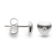 Sterling sølv Ørestikker mat, dia.er 0,02ct W-SI