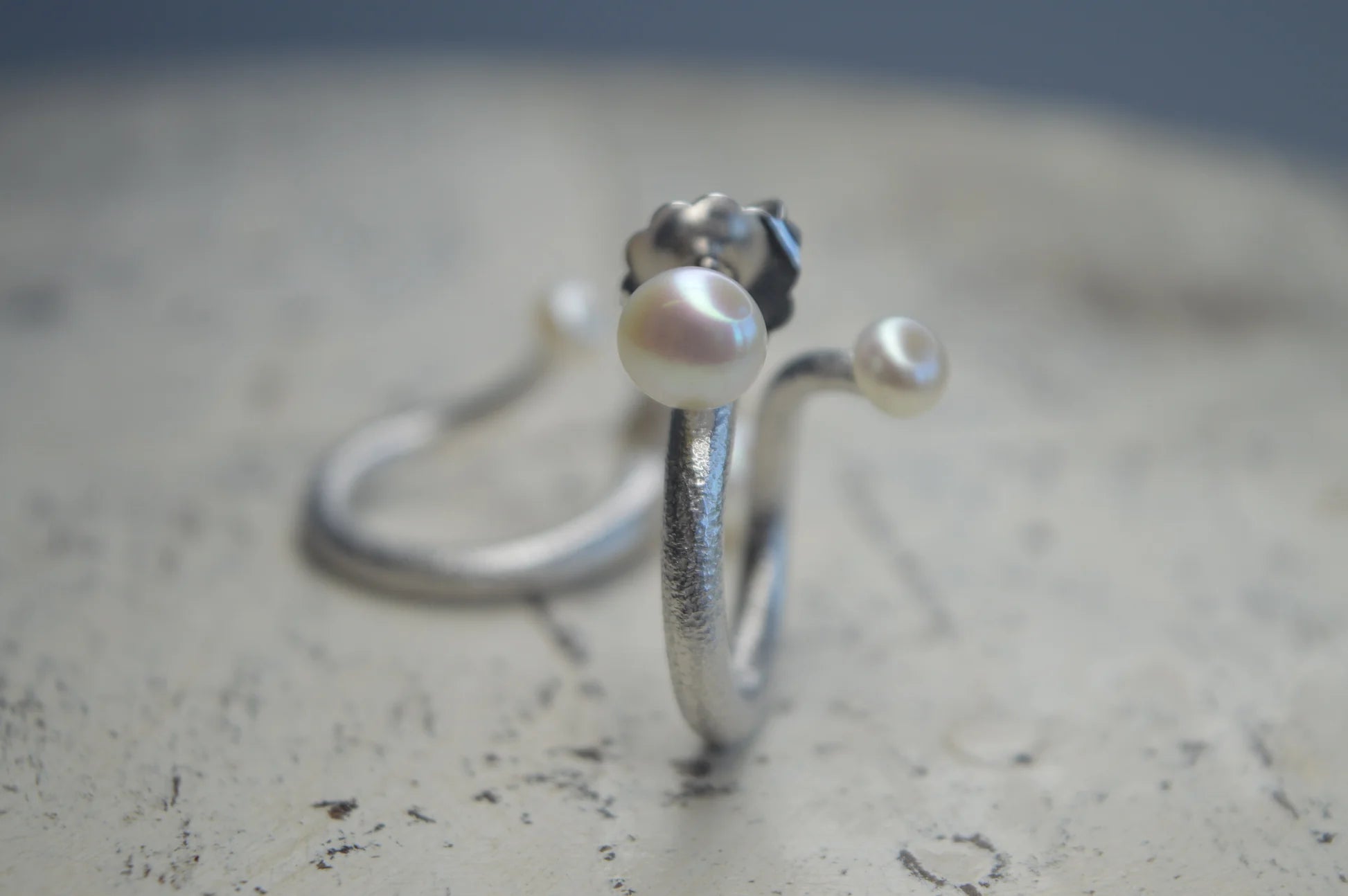 Sterling sølv creol, rho.-mat, kulturperle hvid 8.82CT