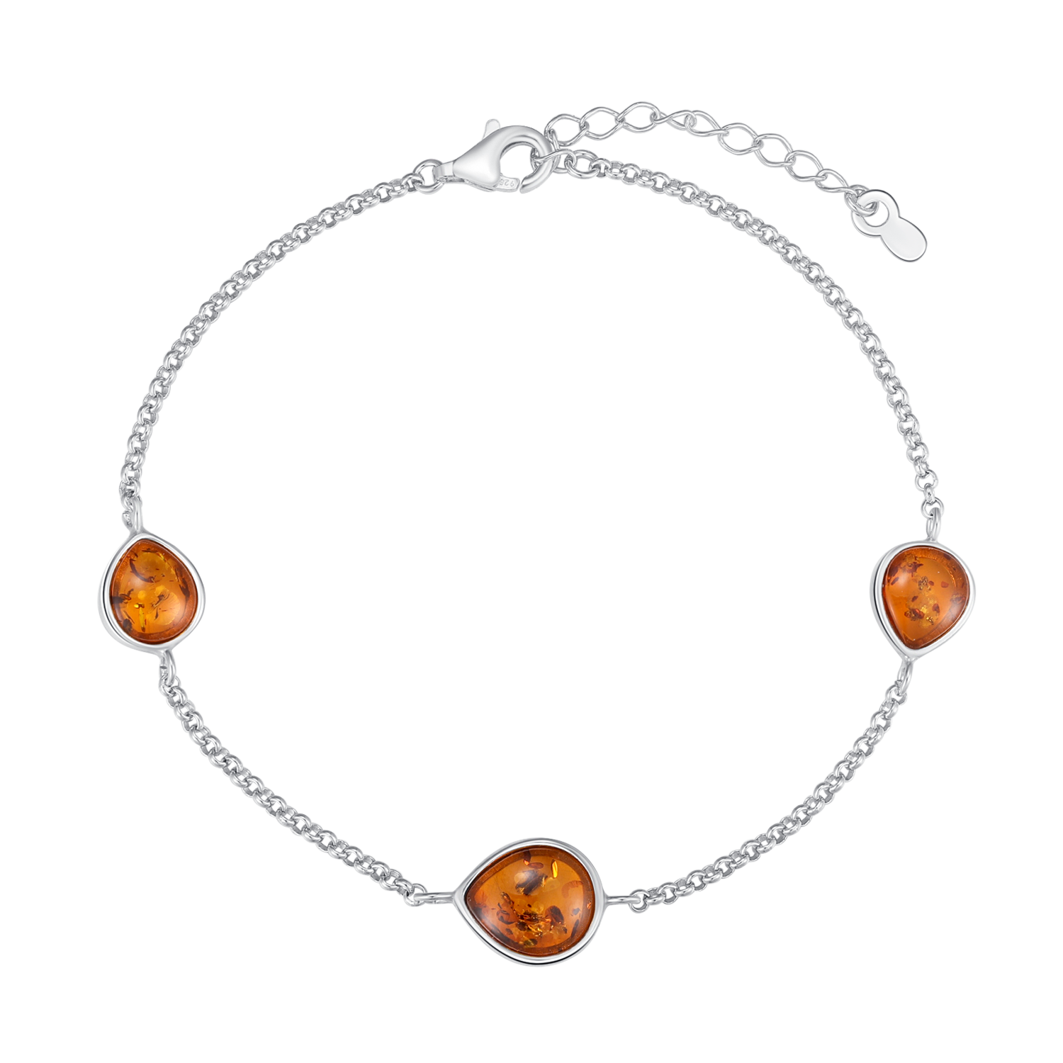 Sølv armbånd med rav 25165991