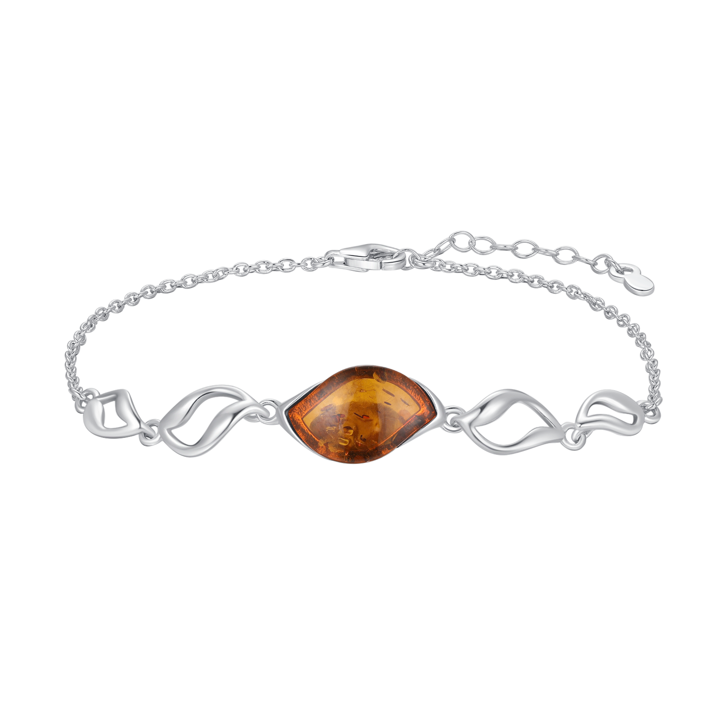 Sølv armbånd med rav 25165992