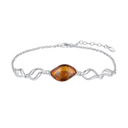 Sølv armbånd med rav 25165992